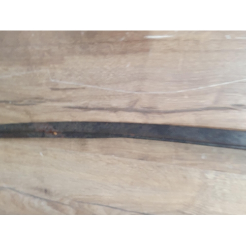 1156 - A Victorian British Naval Officer's Sword with etched pipe back blade in rusted and pitted condition