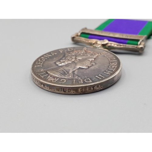 1163 - Campaign Service Medal with 'Radfan' Clasp to 23785308 Trooper G. Wild, 5th Battalion Royal Tank Reg... 