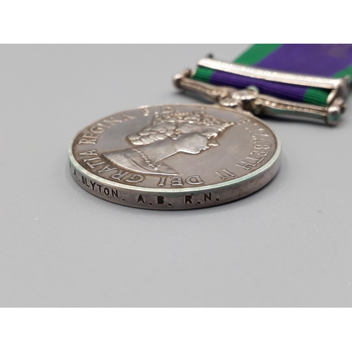 1164 - Campaign Service Medal with 'South Arabia' Clasp to 053289 Able Seaman A.A. Blyton, Royal Navy