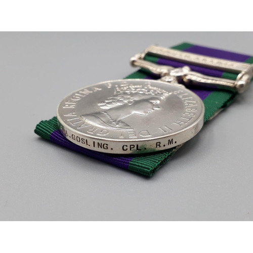 1165 - Campaign Service Medal with 'South Arabia' Clasp to RM17633 Corporal R.A. Gosling, Royal Marines