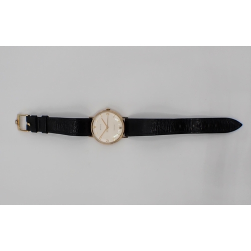 132 - A gentleman's 1970's Rolex Precision Wristwatch the cream dial with arabic numerals at quarters, rem... 