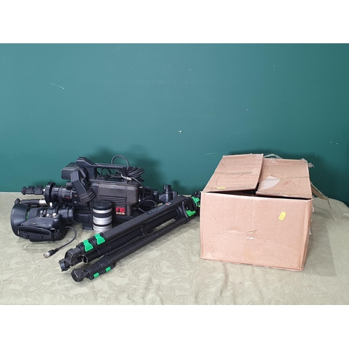 1376 - A Panasonic F-10 CCD Video Camera, a Fuji Lens, a Canon TV zoom lens, tripods and accessories