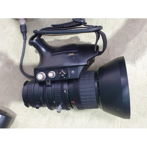 1376 - A Panasonic F-10 CCD Video Camera, a Fuji Lens, a Canon TV zoom lens, tripods and accessories