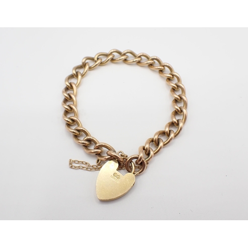 152 - A 9ct gold curb-link Bracelet with padlock fastener, approx 27gms