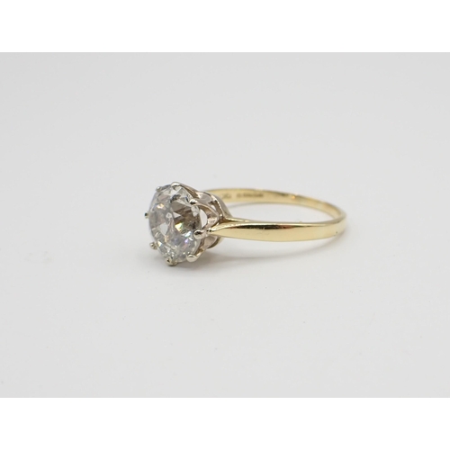 173 - A Diamond single stone Ring claw-set old-cut stone, estimated 2.50cts, in 18ct gold, ring size P, ap... 