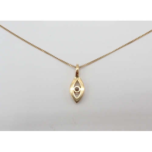 185 - A Diamond single stone Pendant channel-set brilliant-cut stone, estimated 0.25cts, in drop shaped fr... 