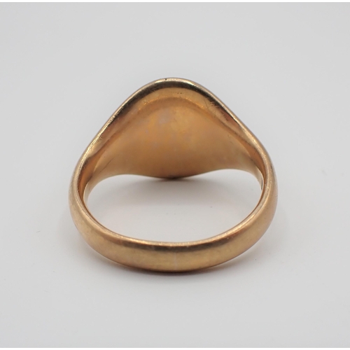 255 - A 9ct gold Signet Ring engraved monogram, approx 12gms, ring size V