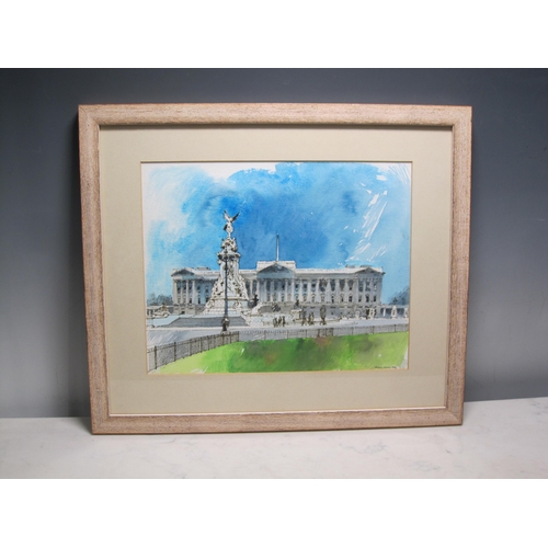 312 - CHARLES SUTTON (1929-2009) Buckingham Palace, London, signed, pen, ink and watercolour, 9 1/2 x 12 i... 