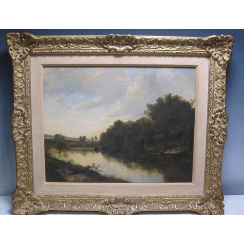 325 - JOSEPH THORS (c. 1835-1920) Early Morning on a River, signed, oil on canvas, 12 x 16 1/2 in