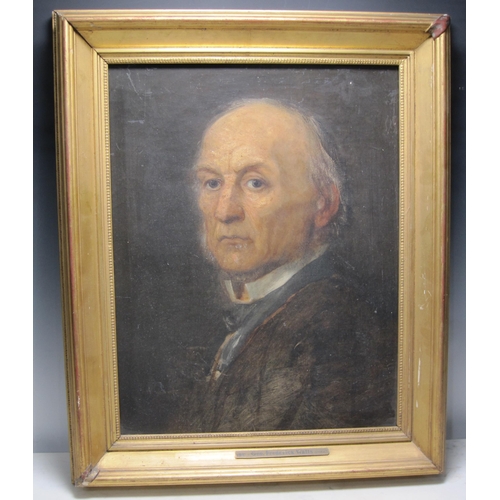 327 - GEORGE FREDERICK WATTS OM RA (1817-1904). Portrait  of William Ewart Gladstone (1809-1898), quarter-... 