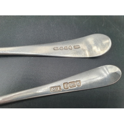 36 - Four George III silver Table Spoons old english pattern engraved initials or crest, London 1781/92/9... 