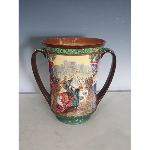 366 - A Royal Doulton George VI and Elizabeth 1937 Coronation two handled Vase No.1072 of 2000, 10 1/4in H