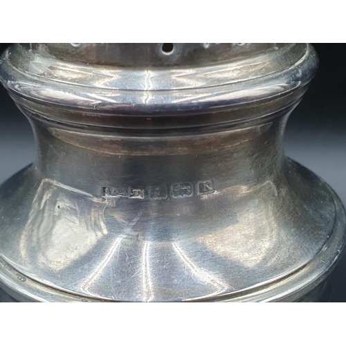 4 - A George V silver Sugar Sifter of panelled form, Birmingham 1934