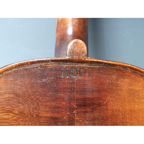 424 - A Hopf full size German trade Violin in case