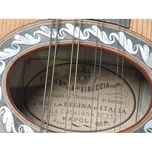 426 - An Italian rosewood and satinwood eight string Mandolin, Vinaccia, Napoli 1889, interior with label ... 