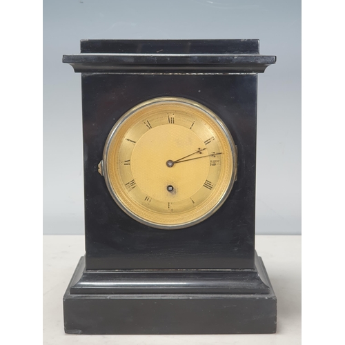 483 - A William IV black marble Timepiece, having guilloche dial, engraved back plate, J.McCabe, London 31... 