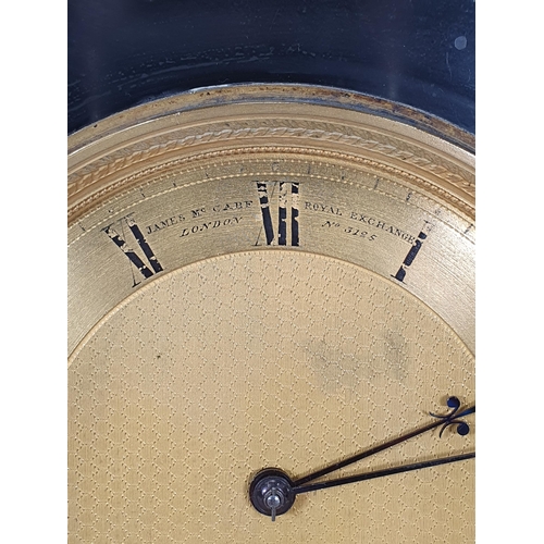 483 - A William IV black marble Timepiece, having guilloche dial, engraved back plate, J.McCabe, London 31... 