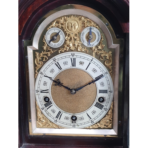 485 - A Lenzkirch mahogany Bracket Clock, the movement chiming the hours and quarters with hammers on five... 