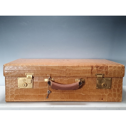 494 - The Goldsmiths & Silversmiths Company Ltd, 112. Regent Street London, Pale Crocodile Skin Suitcase a... 