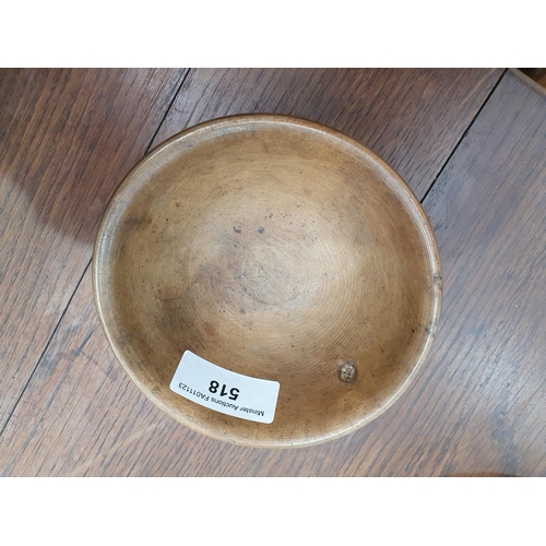 518 - A small collection of Treen Bowls including one with carved inscription 'For Our Daily Bread', anoth... 