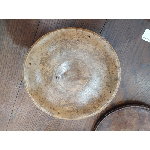 518 - A small collection of Treen Bowls including one with carved inscription 'For Our Daily Bread', anoth... 