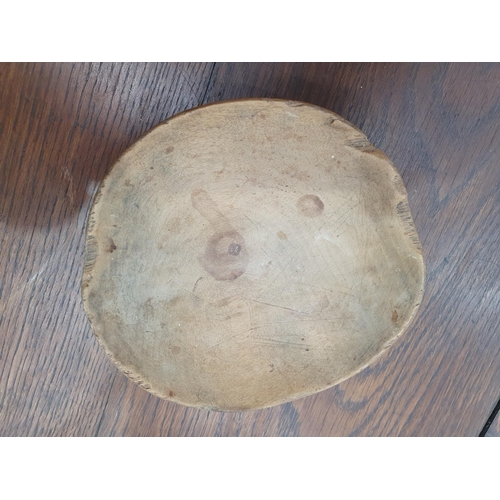 518 - A small collection of Treen Bowls including one with carved inscription 'For Our Daily Bread', anoth... 