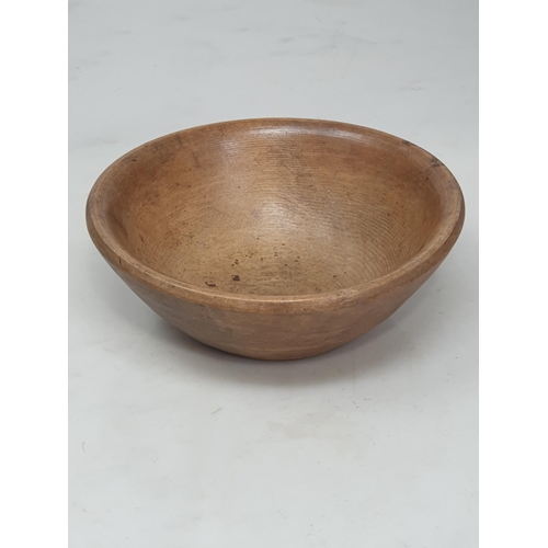 518 - A small collection of Treen Bowls including one with carved inscription 'For Our Daily Bread', anoth... 