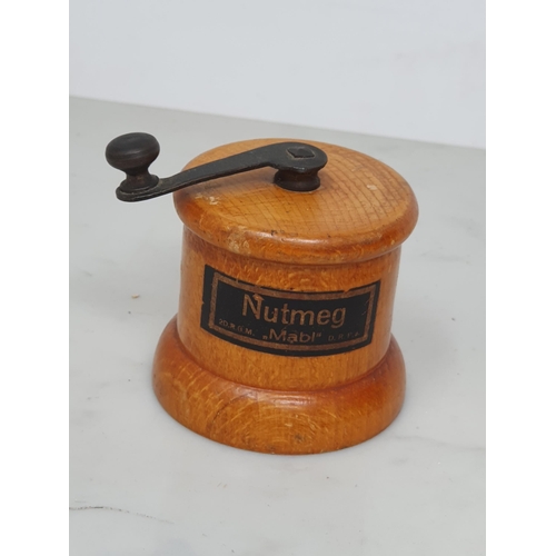 538 - A collection of assorted treen Containers including a boxwood Glove Powderer, a treen domed top Sift... 