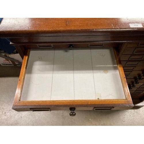 752 - A 19th Century mahogany Entomology Collector's Chest of thirty drawers, 3ft 7in High x 3ft 6in Wide ... 