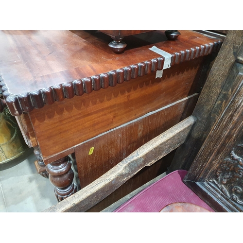 773 - A William IV mahogany Breakfront Pedestal Sideboard, fitted three drawers above two cupboards flanke... 