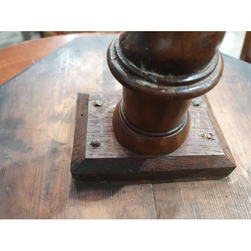 779 - An 18th Century oyster veneer Candle Stand with octagonal top with satinwood crossbanding and string... 