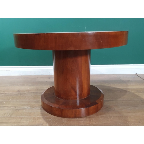 788 - An Art deco circular walnut Coffee Table with circular base (R6)