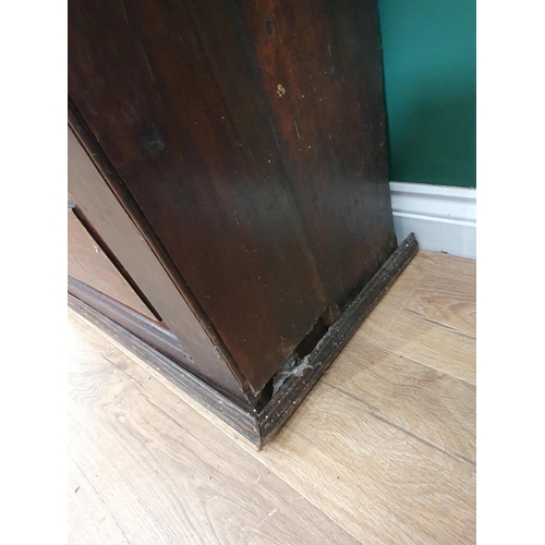 802 - A large antique oak Cupboard with a pair of panelled doors and with three drawers to the base, 6ft 1... 