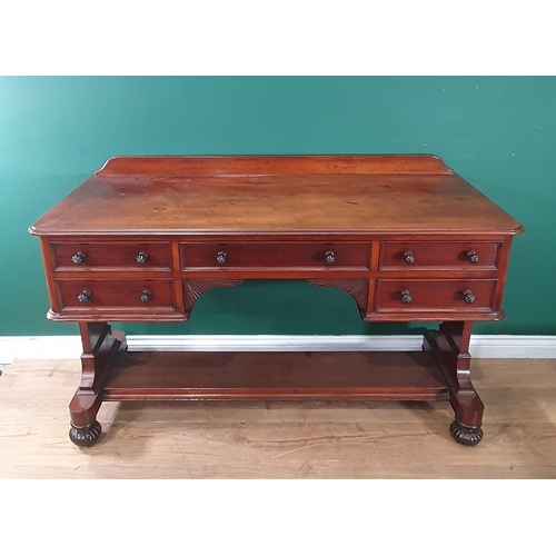 817 - A Victorian mahogany small Sideboard by James Winter & Sons, Wardour Street, London, fitted five dra... 