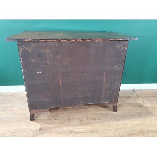 845 - A George III mahogany serpentine Chest of Drawers fitted with two short and two long drawers above a... 