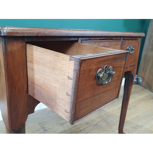 855 - A George II mahogany Lowboy with moulded top with re-entrant corners fitted three frieze drawers rai... 