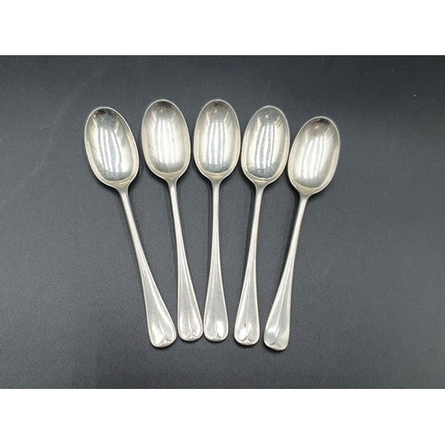 87 - A part Canteen of Edward VII silver Cutlery Hanoverian pattern with rat tail bowls engraved crests, ... 