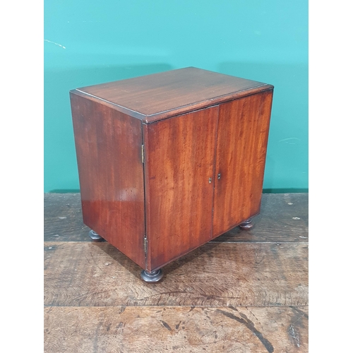 884 - A 19th Century mahogany Sewing Cabinet fitted a pair of cupboard doors enclosing a top drawer with c... 