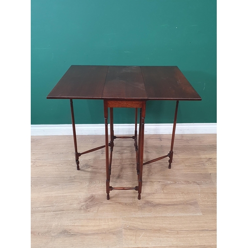 910 - A late 19th Century mahogany spider leg gateleg Table on finely turned supports and stretchers