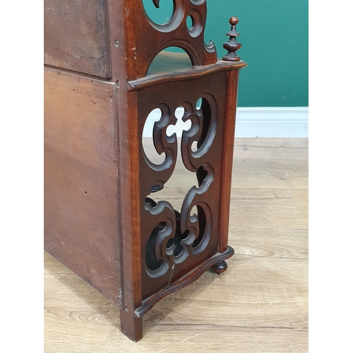 960 - A Victorian walnut Table Cabinet with mirror panels to the raised shelves and glass panels to the pa... 