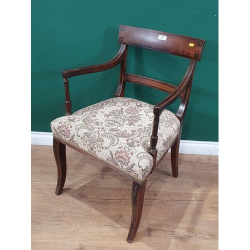 645 - A 19th Century mahogany bar-back Elbow Chair (R6)