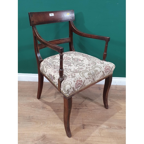 645 - A 19th Century mahogany bar-back Elbow Chair (R6)