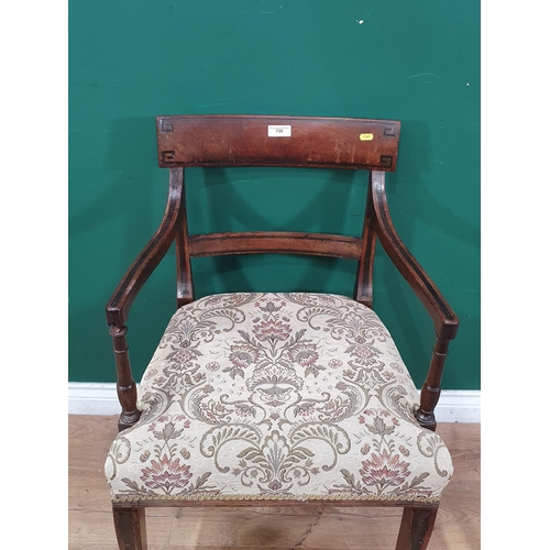 645 - A 19th Century mahogany bar-back Elbow Chair (R6)