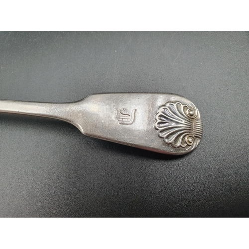 112 - Four William IV silver Table Spoons fiddle and shell pattern engraved initials, London 1836, maker: ... 