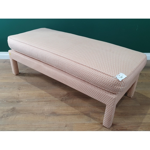 135 - An peach upholstered Stool with cushion 4ft 1in W x 1ft 6in H (R6)