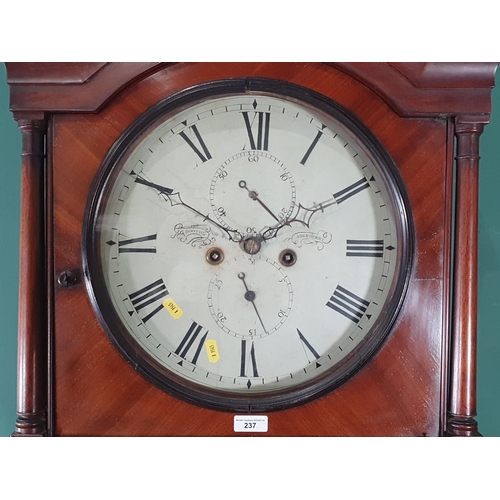 237 - A 19th Century Scottish 28 day Longcase Clock with circular dial and subsidiary dials by C.G. Booth,... 