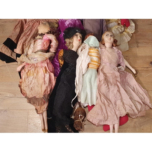 247 - Seven Boudoir Dolls, three other Dolls and a Cat (R9)