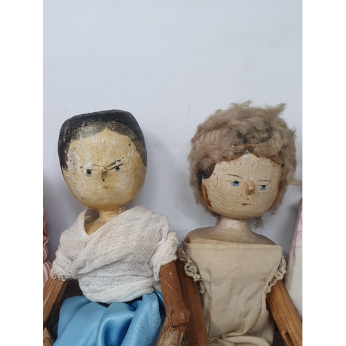 26 - Eight Vintage Peg Dolls in various costumes. (R3)