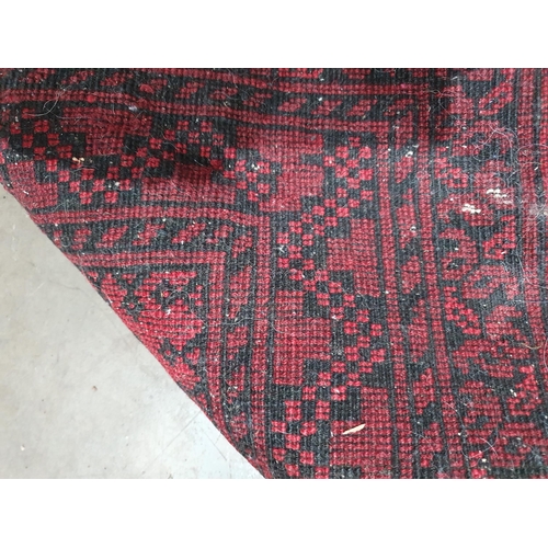 269 - A Turkish woollen Runner with row of interlocking medallions within multiple borders 9ft 4in L x 2ft... 