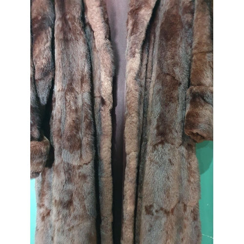 270 - A vintage Sable Fur Coat with brown satin lining